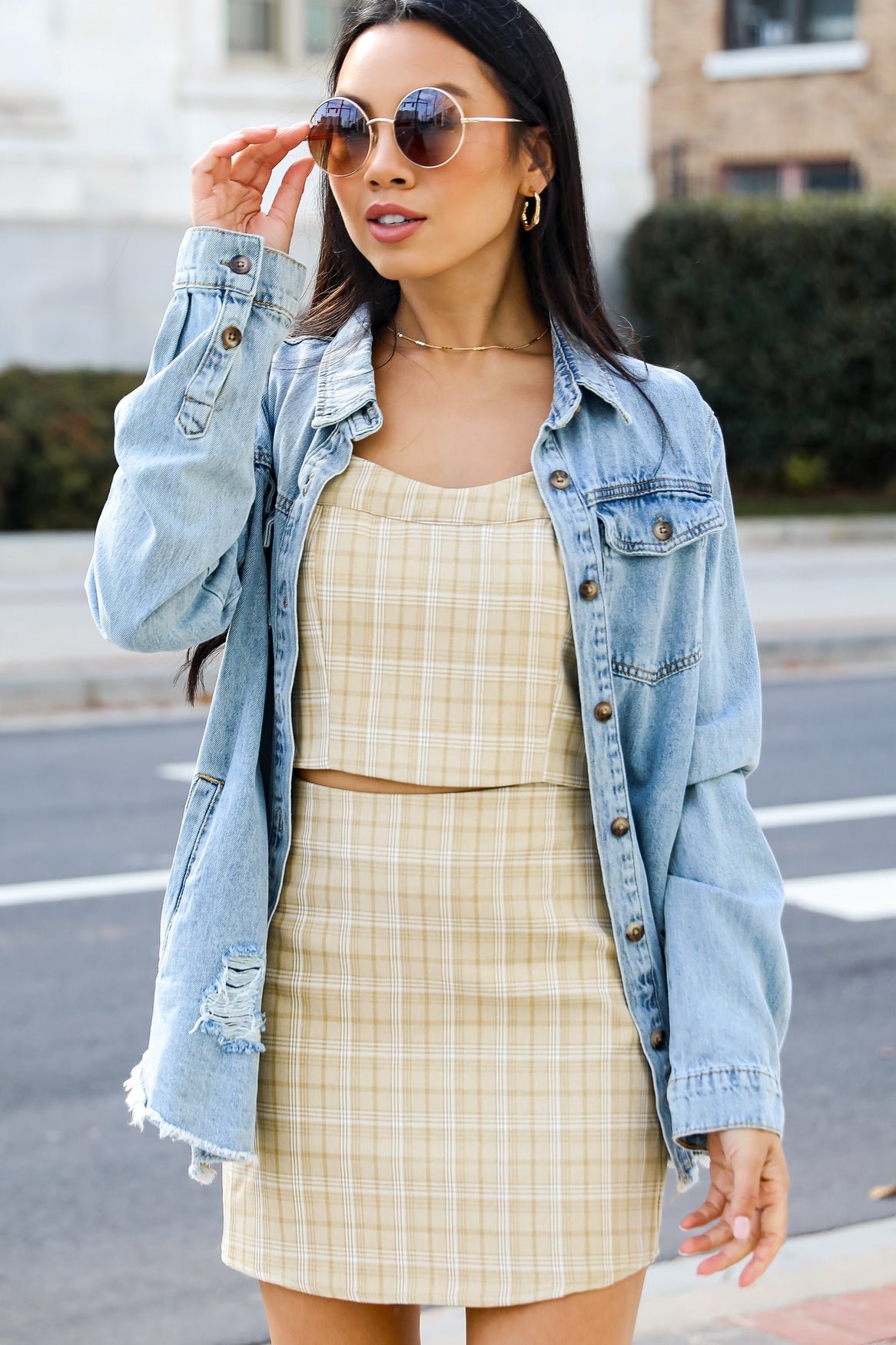 Preppy Perfection Plaid Crop Top CH16