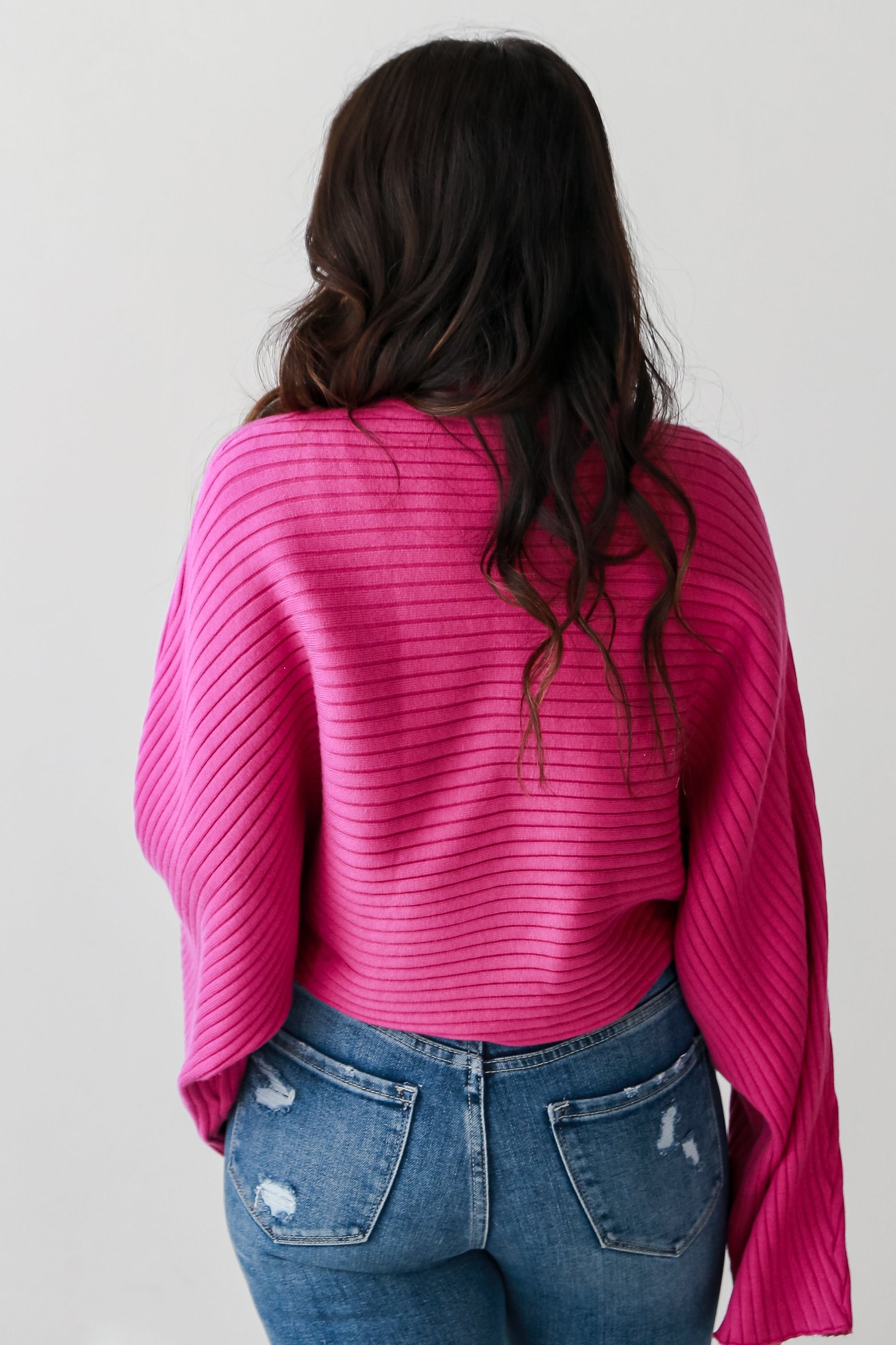 Posh Favorite Fuchsia Ribbed Turtleneck Sweater CH8