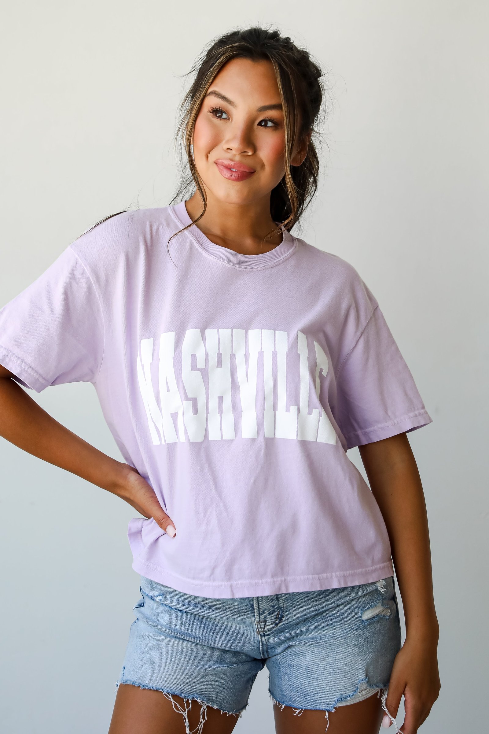 Lavender Nashville Cropped Tee CH12