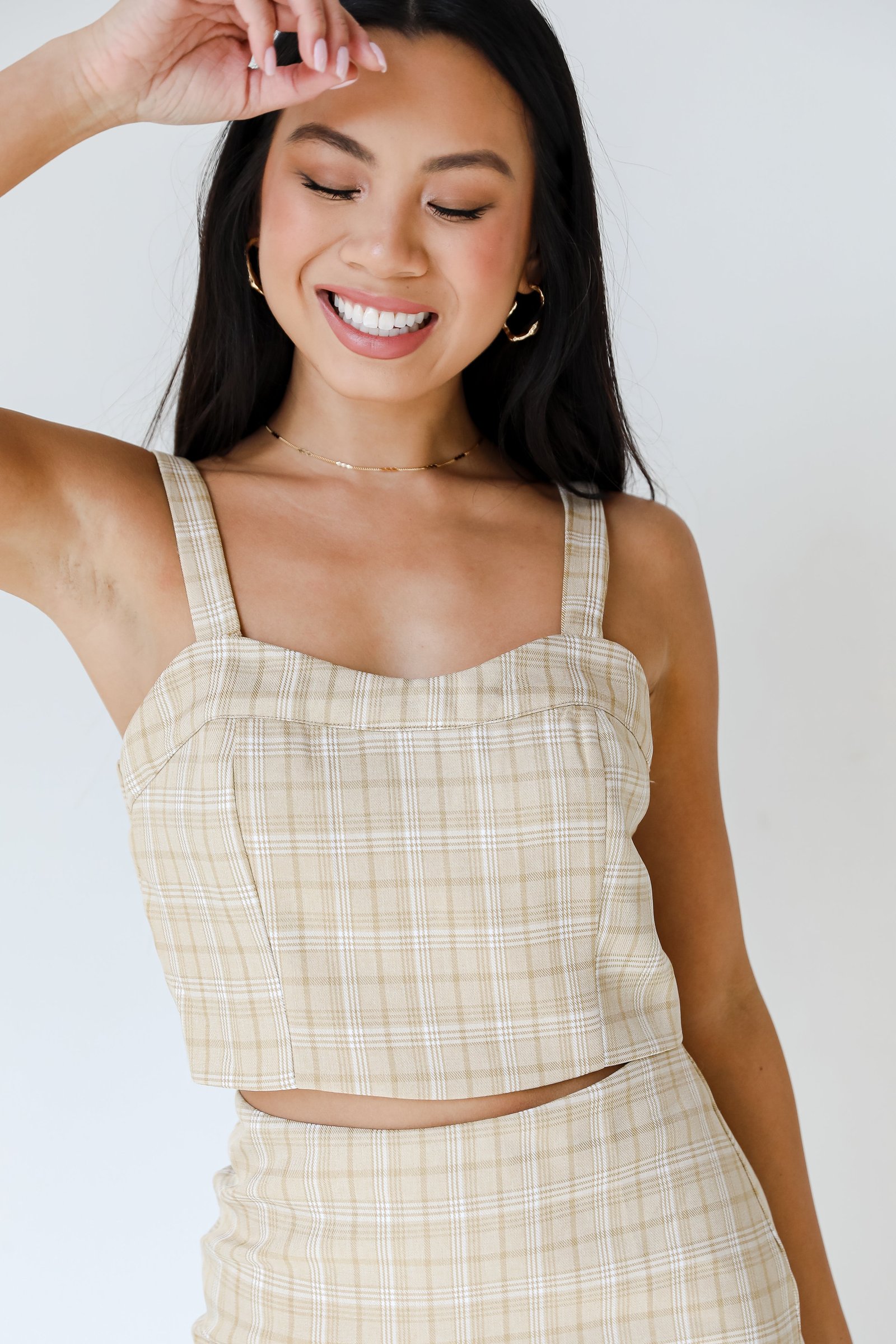 Preppy Perfection Plaid Crop Top CH16